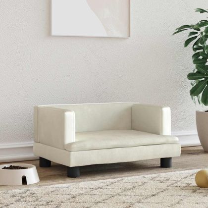 Кучешко легло кремаво 60x40x30 см кадифе