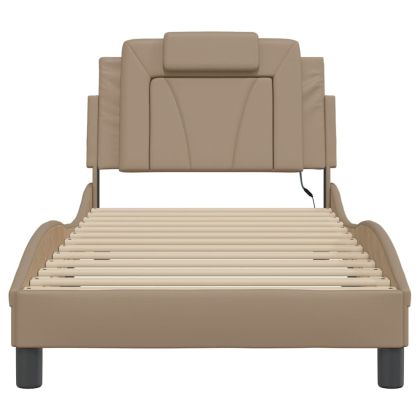 Рамка за легло Viana с LED без матрак, капучино, 80x200 см