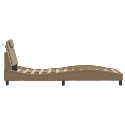 Рамка за легло Viana с LED без матрак, капучино, 80x200 см