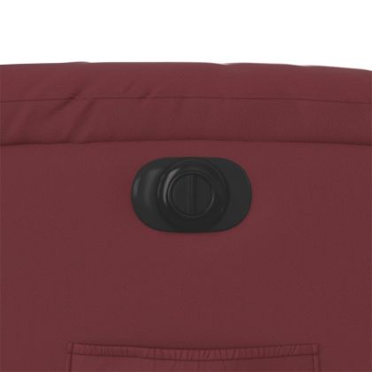 Електрически изправящ реклайнер стол, виненочервен, еко кожа