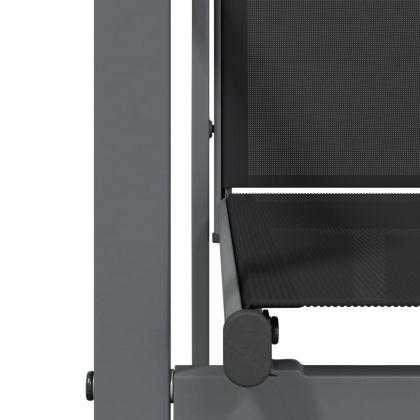 Градински трапезен комплект 7 части черен текстилен и стомана