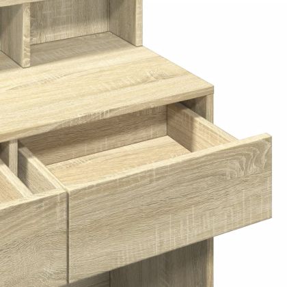 Тоалетка с LED, дъб сонома, 80x41x134,5 см