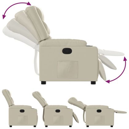 Реклайнер, кремав, изкуствена кожа