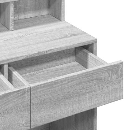 Тоалетка с LED, сив сонома, 80x41x134,5 см