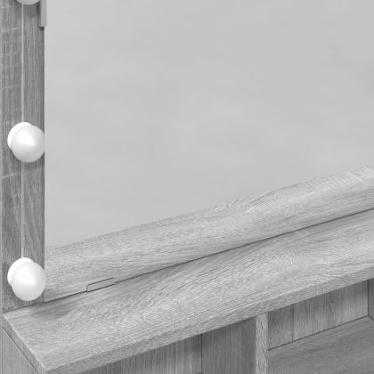 Тоалетка с LED, сив сонома, 80x41x134,5 см