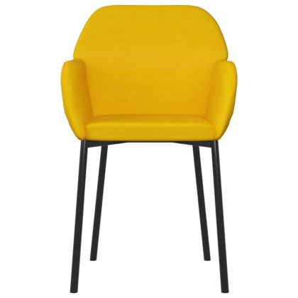 Трапезни столове, 2 бр, жълти, кадифе