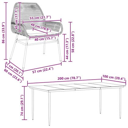 Градински комплект с възглавници 9 части сив полиратан стъкло