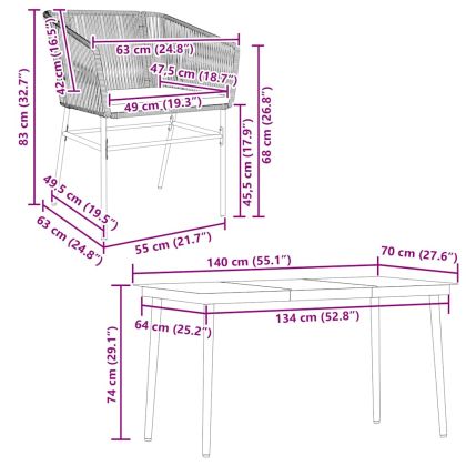 Градински комплект с възглавници 5 части кафяв полиратан стъкло