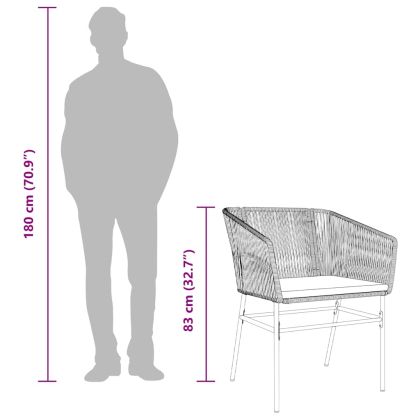 Градински комплект с възглавници 5 части кафяв полиратан стъкло