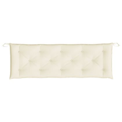 Възглавници за градински пейки 2 бр Кремавобял 150x50x7 см плат