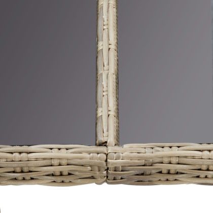 Градински трапезен комплект, 9 части, кафяв полиратан