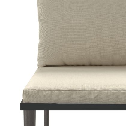 Градински лаундж комплект с възглавници 5 части сив полиратан