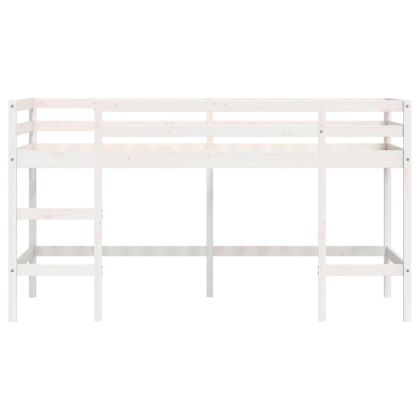 Детско високо легло със стълба, 90x190 см, бор масив