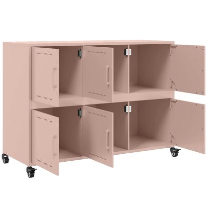 Бюфет, розов, 100,5x39x72 см, стомана