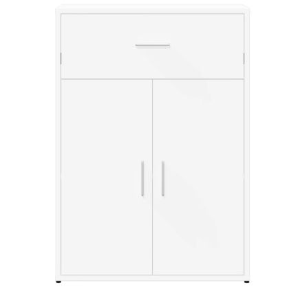 Страничен шкаф, бял, 60x30x84 см, инженерно дърво