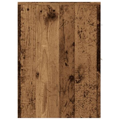 Тесен скрин за баня с колелца, старо дърво, инженерно дърво