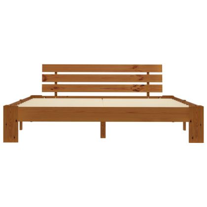 Рамка за легло, меденокафява, бор масив, 160x200 см