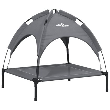 Кучешко легло със сенник, антрацит, Оксфорд плат и стомана