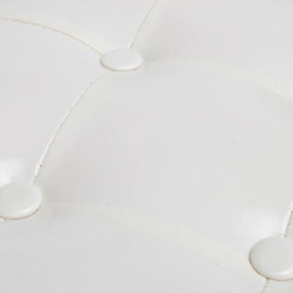 Фотьойл с табуретка за крака, бял, изкуствена кожа