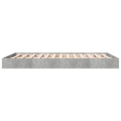 Рамка за легло, бетонно сиво, 140x200 см, инженерно дърво