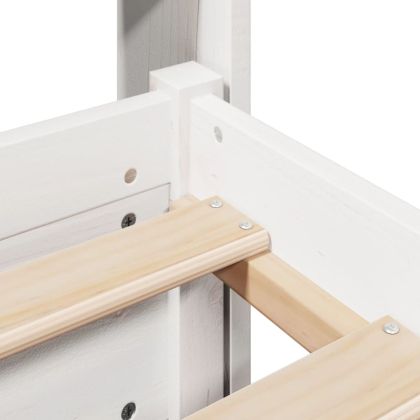 Рамка за легло с табла без матрак, бяла, 120x200 см