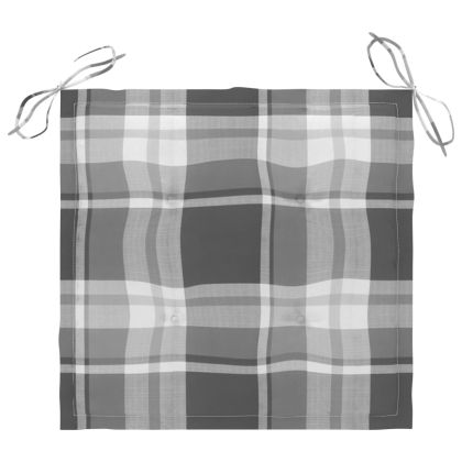 Градински столове с възглавници, 2 бр, тик масив и стомана