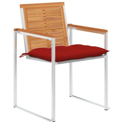 Градински столове 4 бр с възглавници масивно акациево дърво