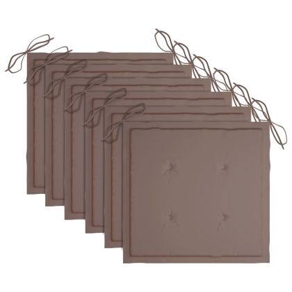 Градински столове, 6 бр, с възглавници, тиково дърво масив