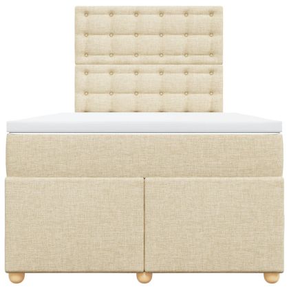 Боксспринг легло с матрак, кремаво, 120x190 см, плат