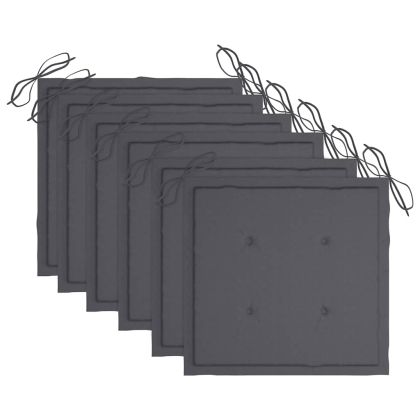 Градински столове, 6 бр, с възглавници, тиково дърво масив