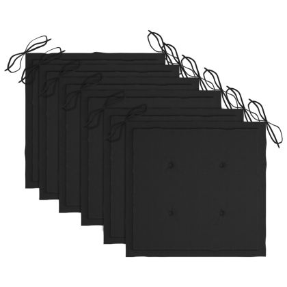 Градински столове, 6 бр, с възглавници, тиково дърво масив