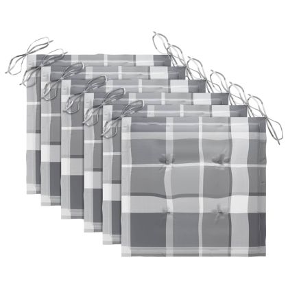 Градински столове, 6 бр, с възглавници, тиково дърво масив