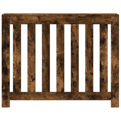 Капак за радиатор, опушен дъб, 104x20x82 см, инженерно дърво