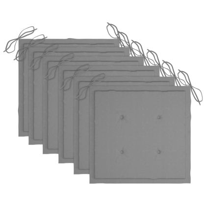 Стифиращи градински столове с възглавници 6 бр тик масив