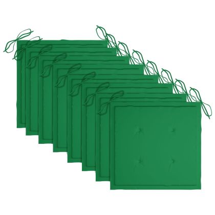 Стифиращи градински столове с възглавници 8 бр тик масив