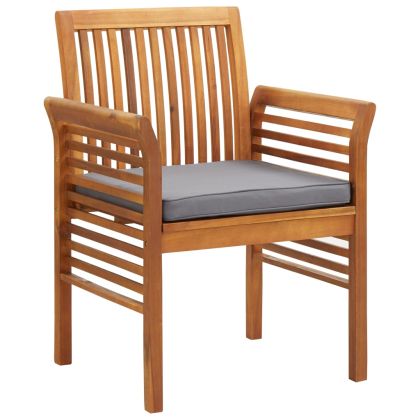 Градински трапезен комплект с възглавници 5 части акация масив