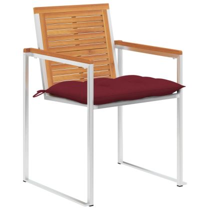 Градински столове 4 бр с възглавници масивно акациево дърво