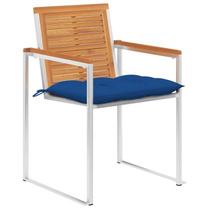 Градински столове 4 бр с възглавници масивно акациево дърво