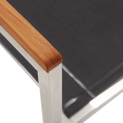 Градински столове, 4 бр, textilene и неръждаема стомана, сиви