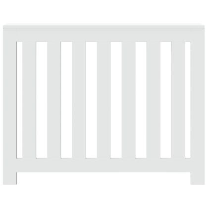 Капак за радиатор, бял, 104x20x82 см, инженерно дърво