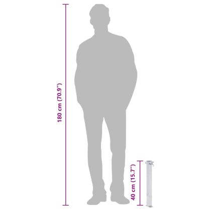 Градинска чешма, 40 см, неръждаема стомана, квадратна колона