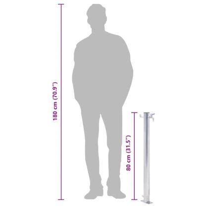 Градинска чешма, 80 см, неръждаема стомана, кръгла колона
