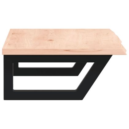 Стенен рафт за мивка, стомана и масивно дърво дъб