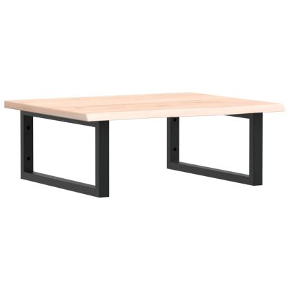 Стенен рафт за мивка, стомана и масивно дърво дъб