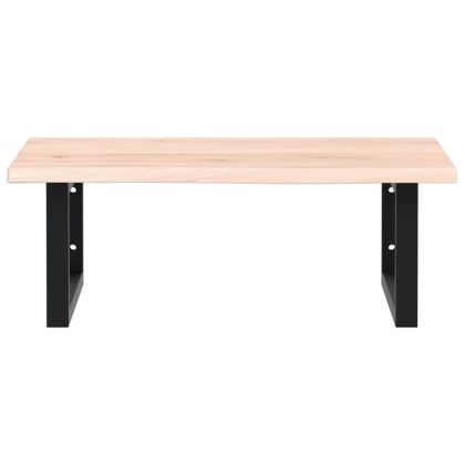 Стенен рафт за мивка, стомана и масивно дърво дъб