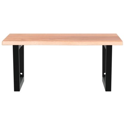 Стенен рафт за мивка, стомана и масивно дърво дъб