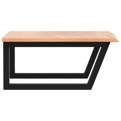 Стенен рафт за мивка, стомана и масивно дърво дъб