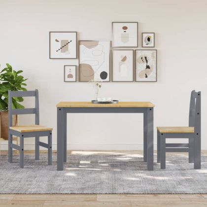 Трапезни столове 2 бр "Panama" сиви 40x46x90 см бор масив