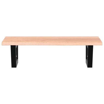 Стенен рафт за мивка, стомана и масивно дърво дъб