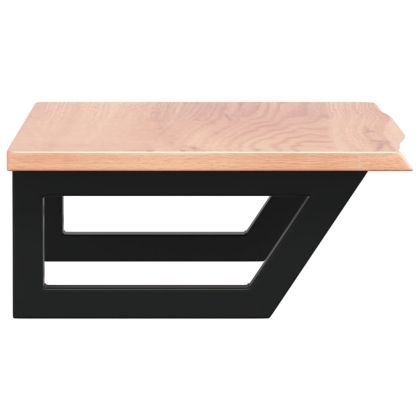 Стенен рафт за мивка, стомана и масивно дърво дъб